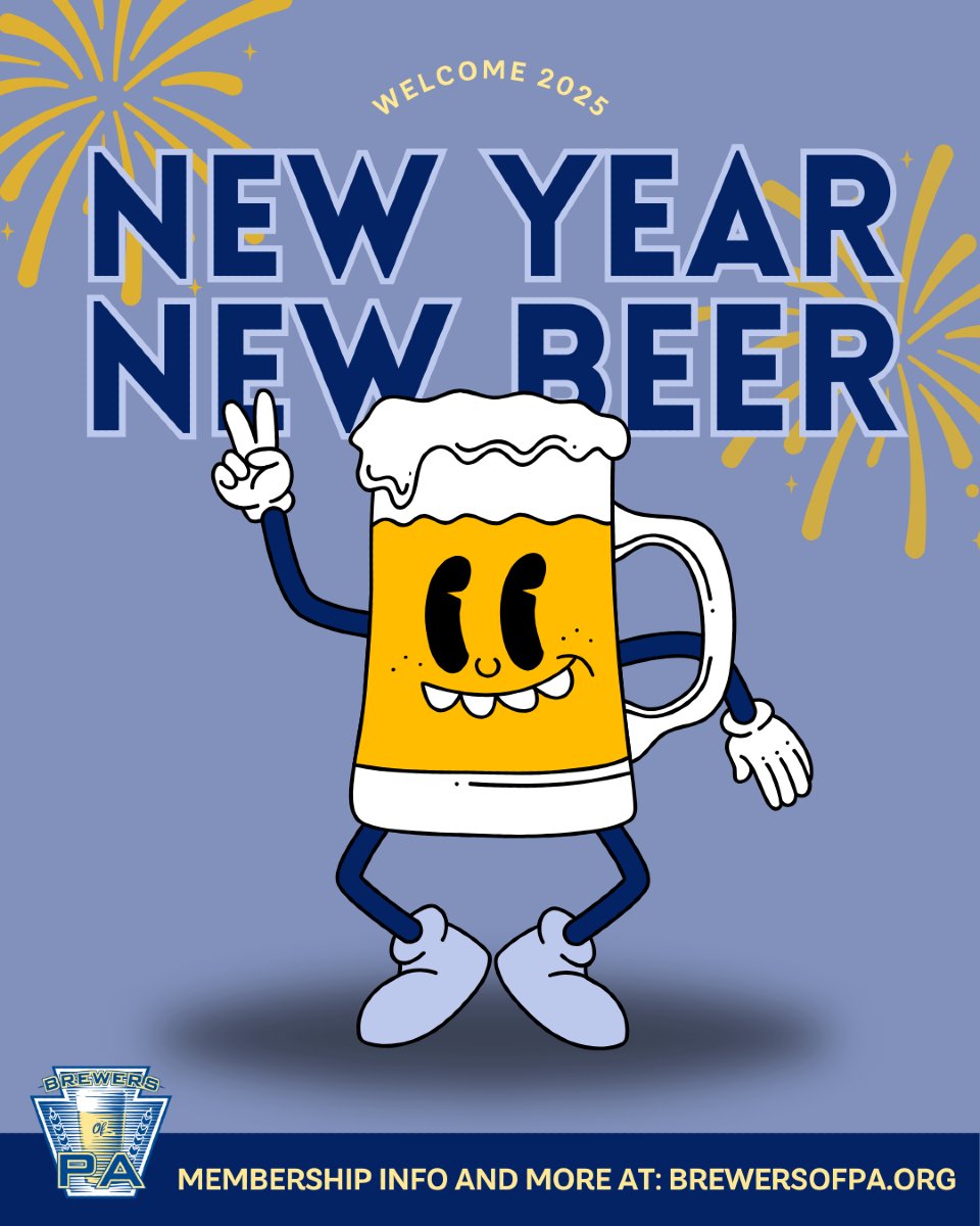 BrewersofPA's tweet photo. 🍻 Cheers to a new year!

Wow, what a year we've had!  Thank you to all of our loyal brewers and breweries in trusting us to help you succeed.  We can't wait to see what this new year brings.

Stay tuned for upcoming events.

🥳 Happy New Year! https://t.co/XLoqeiKGon