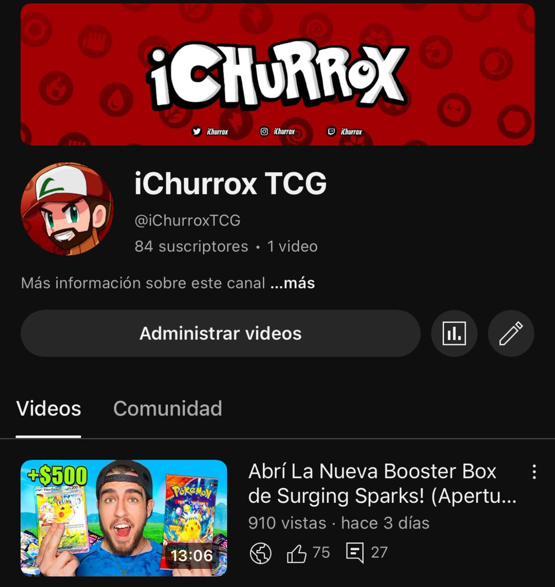 Amigos estamos a nada de 100 subs y el video a nada de 1k views en el nuevo canal vayan a apoyar pls ❤️

LINK: youtu.be/sTNztUvhEXE?si…