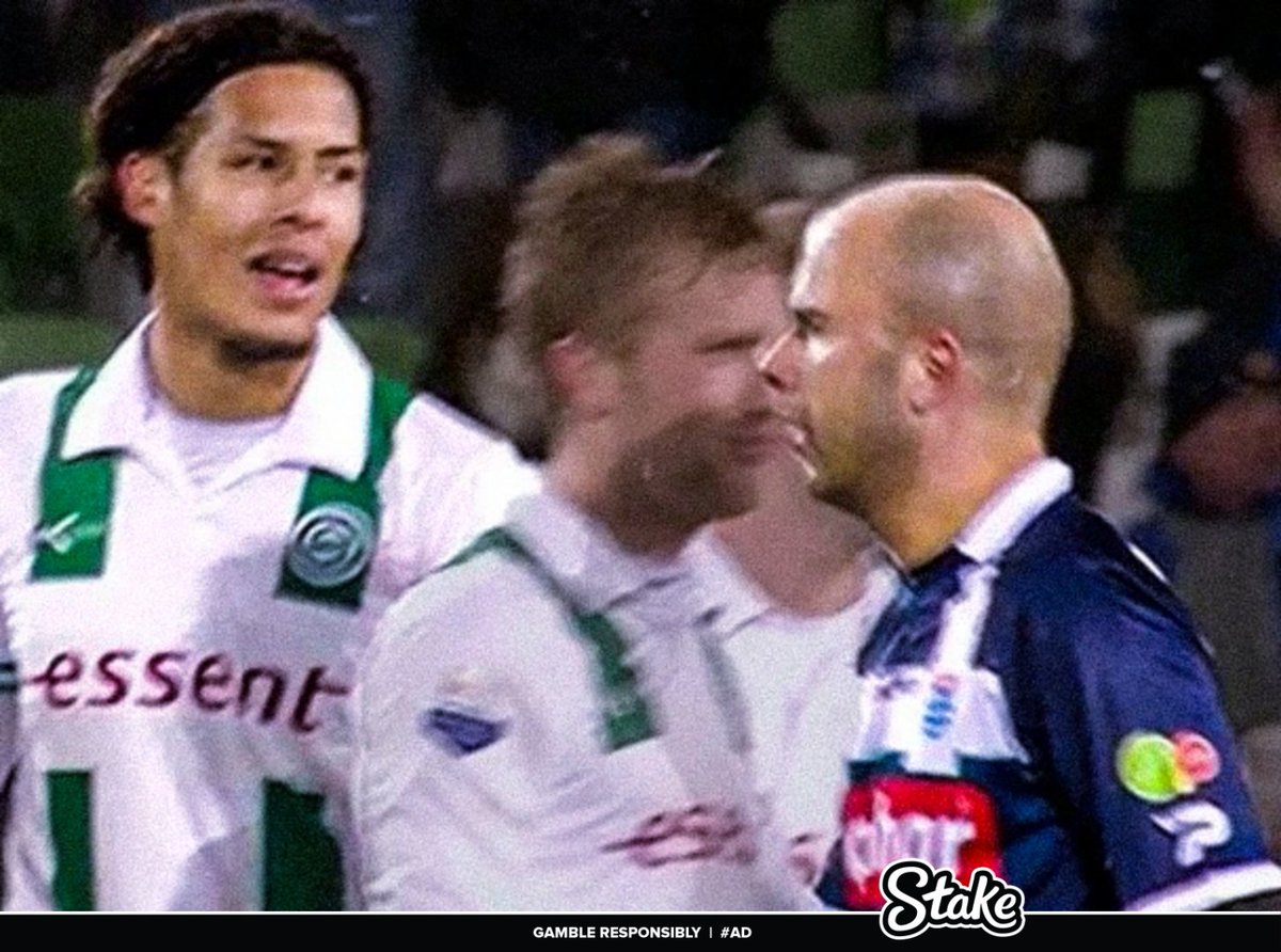 Van Dijk and Arne Slot the last time Man Utd won at Anfield.