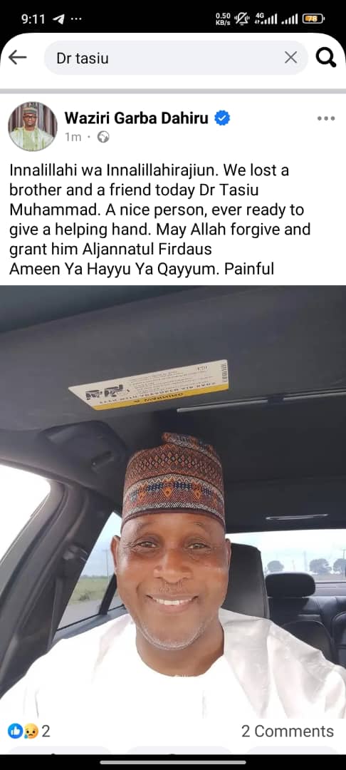 NazifiAibu's tweet photo. May Allah in his infinite mercy, forgive his shortcomings, and grant him a place in Jannatul firdaus.What a tragic loss of a teacher, mentor, healthcare provider, and offcourse father Allah ya kyauta makwanci. https://t.co/Qokomo40Om
