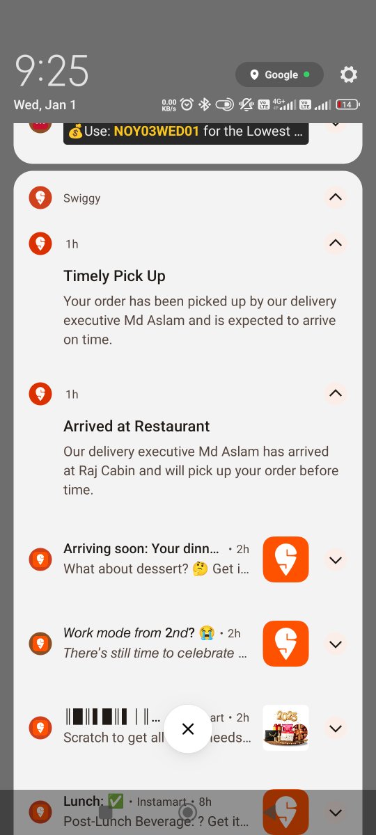 NoyelSeth's tweet photo. As a regular user, I’ve never faced such an issue before. This raises questions: was it a technical glitch or, worse, an intentional act by the delivery partner to cancel the order and misuse it? https://t.co/kLxBuXcfpg