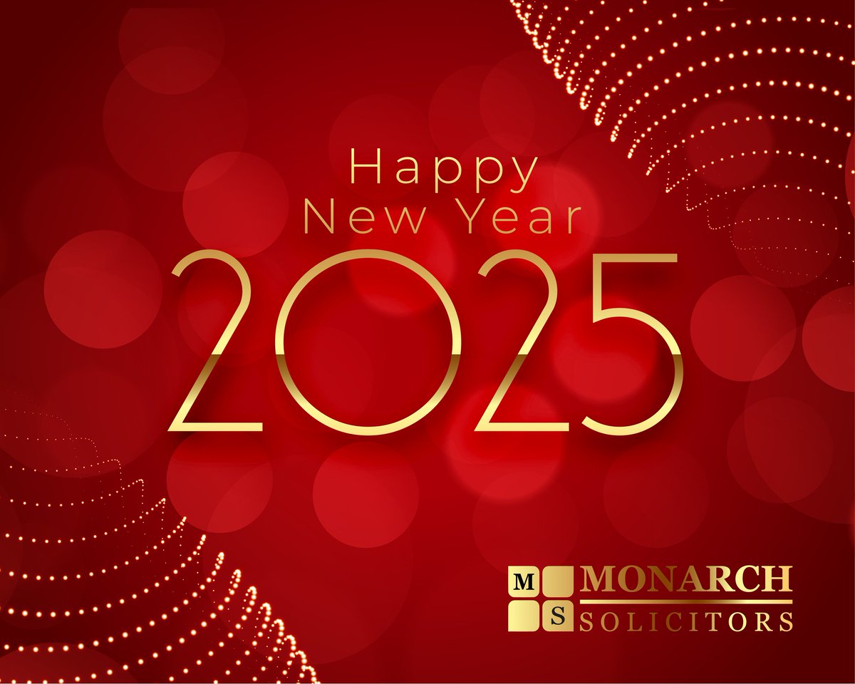Monarchlaw's tweet photo. 🎉 Happy New Year from Monarch Solicitors! 🎉

Here’s to new opportunities, fresh beginnings, and shared success in 2025. May the year ahead bring happiness, health, and prosperity to you and your loved ones.

🎊 Wishing you a Happy and Successful New Year! https://t.co/YwXbdNOiae