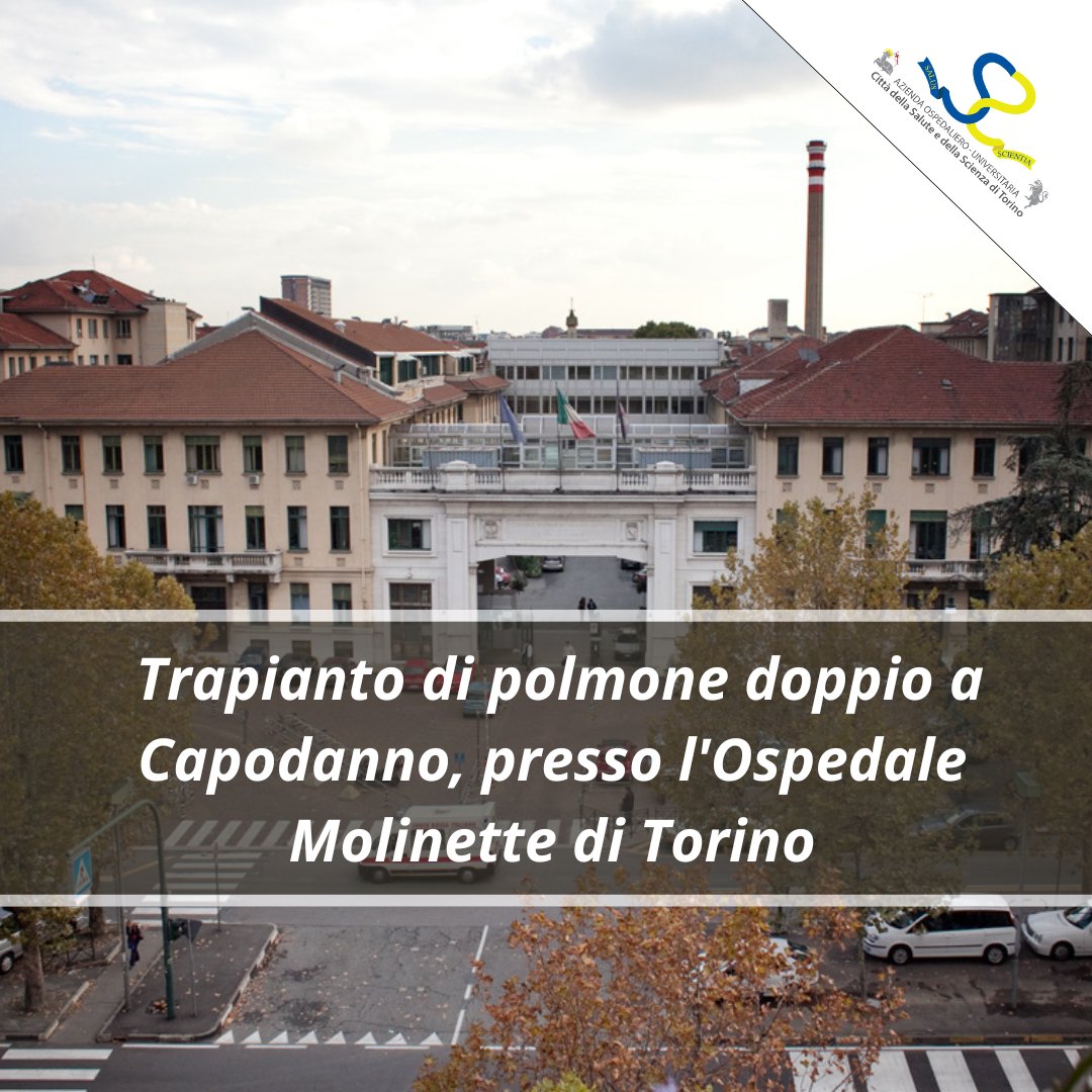 cittasalute_to's tweet photo. 🍾 Anno nuovo vita nuova per un uomo, grazie ad un #trapianto di #polmone doppio a #Capodanno, presso l'Ospedale #Molinette della #CittàdellaSalute di #Torino.
Link al Comunicato Stampa: https://t.co/rO7qbAM3PQ https://t.co/cflD8kTRLL