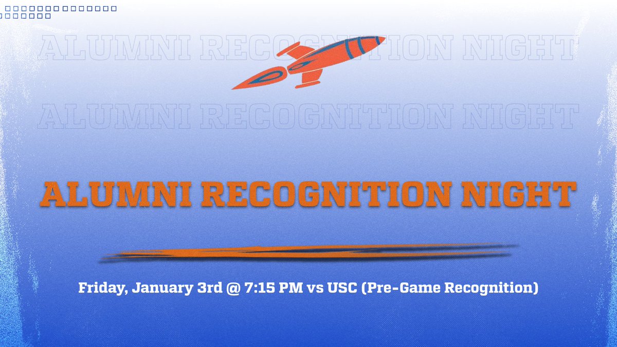 🚨Spread the Word🚨

We would like to invite all alumni to join us at the Rocket Launch Pad this Friday for Alumni Recognition Night!

Recognition will take place right before the opening tip at approximately 7:15 pm!