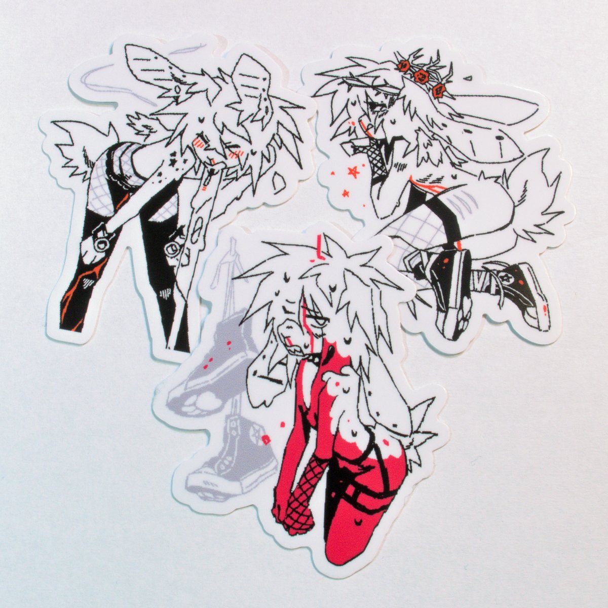 what kind of weirdo freak likes kinky bunny stickers covered in blood and vomiting???
