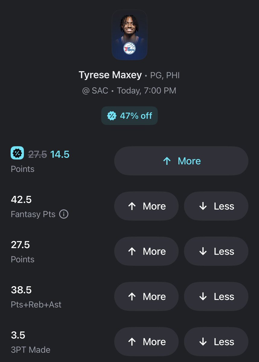 DefyingBets's tweet photo. It’s 2025 &amp; you still aren’t Optimizing your growth in Sport Betting…. 🤷🏼‍♂️

Each DFS is fighting for you to put money into their site 👇

Below is today’s +EV daily promos UnderDog (0.5 change)
Sleeper (Poole &amp; Young +EV)
ParlayPlay (slight +EV)
Betr (47% off) https://t.co/GCA334lKQA