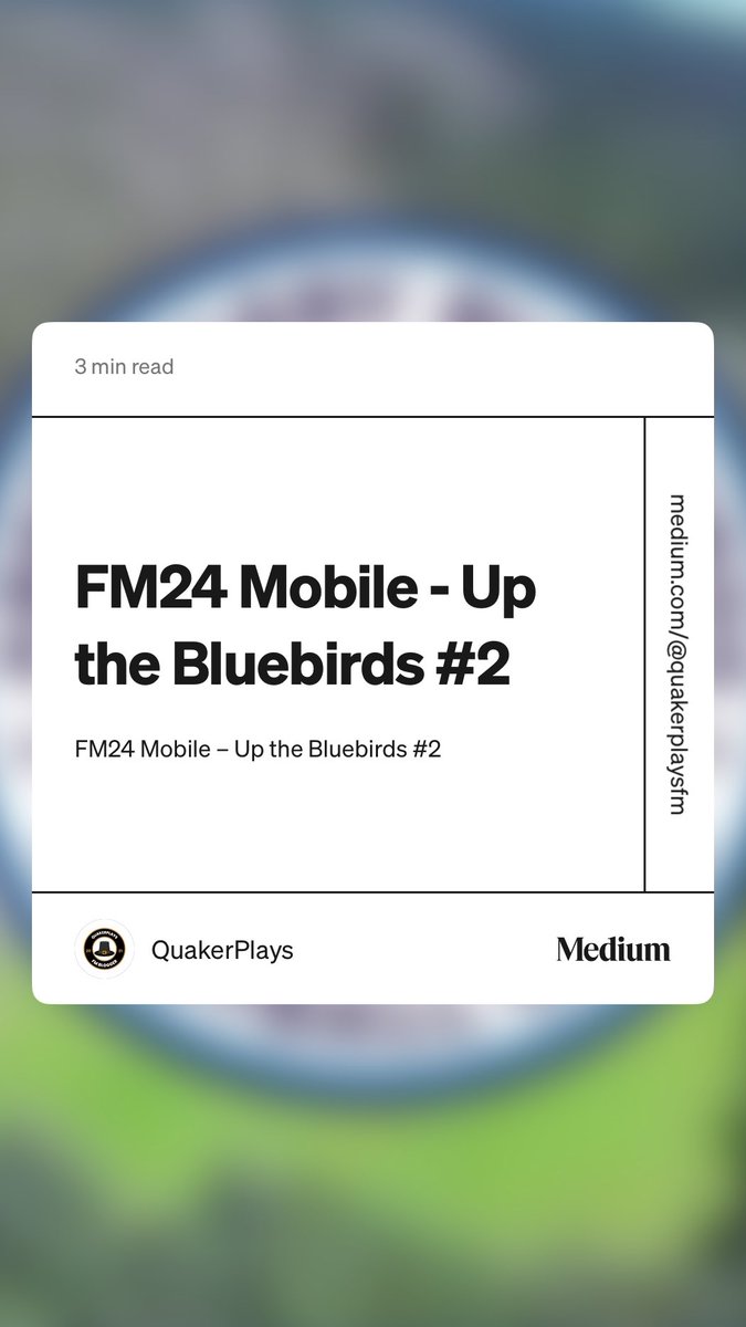 QuakerPlays's tweet photo. 😮‍💨 NEW BLOG POST - AGAIN…

Two in one day, what scenes!

Jump into the world of FM Mobile, find out how not only the season is progressing but how this complete novice is getting on with the mobile version!

Any support is greatly appreciated ❤️  https://t.co/ER7FGMsnr6 https://t.co/yIIyq52G4D
