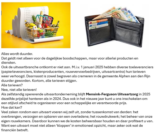 Alles wordt duurder: boodschappen, benzine en zelfs #begraven. 
Stijgen overal de  #uitvaartkosten? Nee, niet overal!