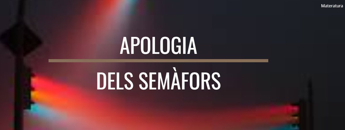 Estar esperant a què el semàfor es posi en verd pot ser una experiència matemàticament espiritual.
"Apologia d'un semàfor", nou relat a Materatura.

En català: bit.ly/3VYrc52
En castellà: bit.ly/4h0deb5