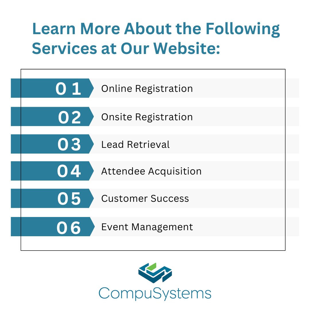 EventCitadel's tweet photo. Let #CompuSystems elevate your event with cutting-edge technology. From engagement to analytics, we've got you covered. Discover how our services can transform your next event. Visit https://t.co/JzATrSu7bk.
#eventtech #eventmanagement https://t.co/5Uv80r6sid