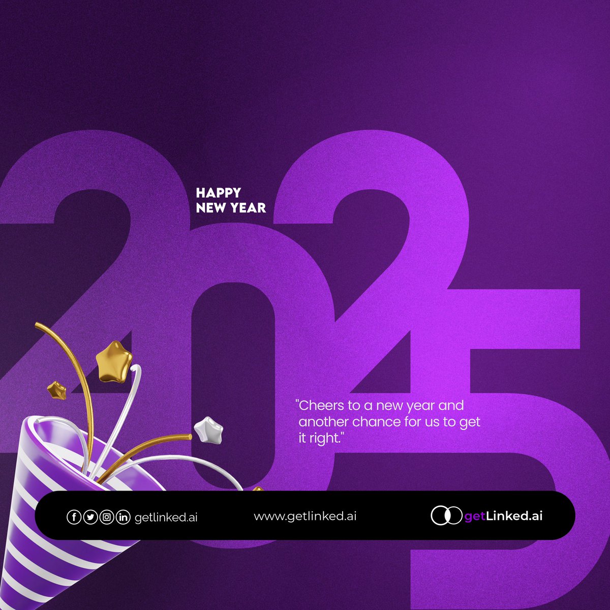 getLinkedai's tweet image. New year, new possibilities! 🎉 

Let’s make 2025 the year we achieve greatness together. Here’s to fresh starts and endless opportunities. 

#HappyNewYear #GetLinked #2025Goals