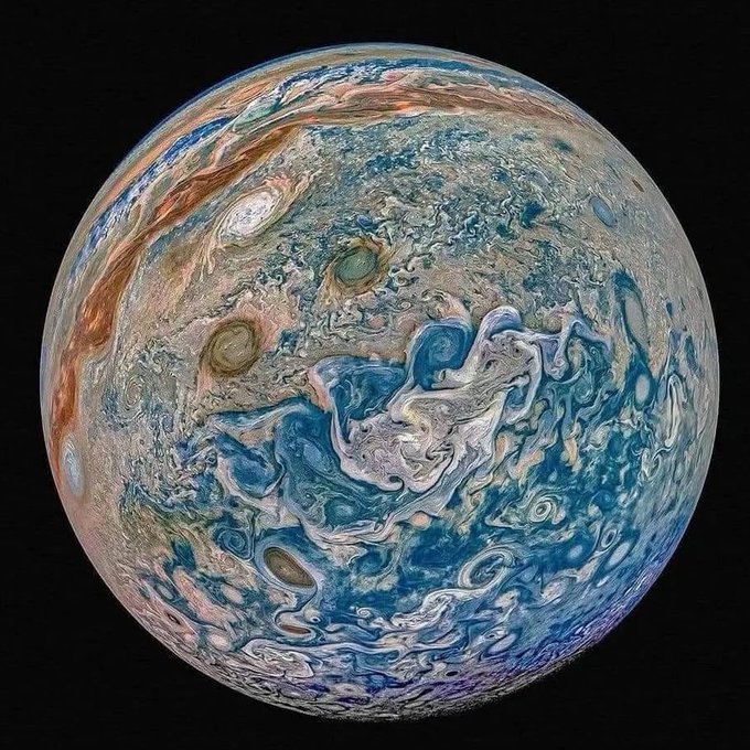 Jupiter seen by the Juno spacecraft.