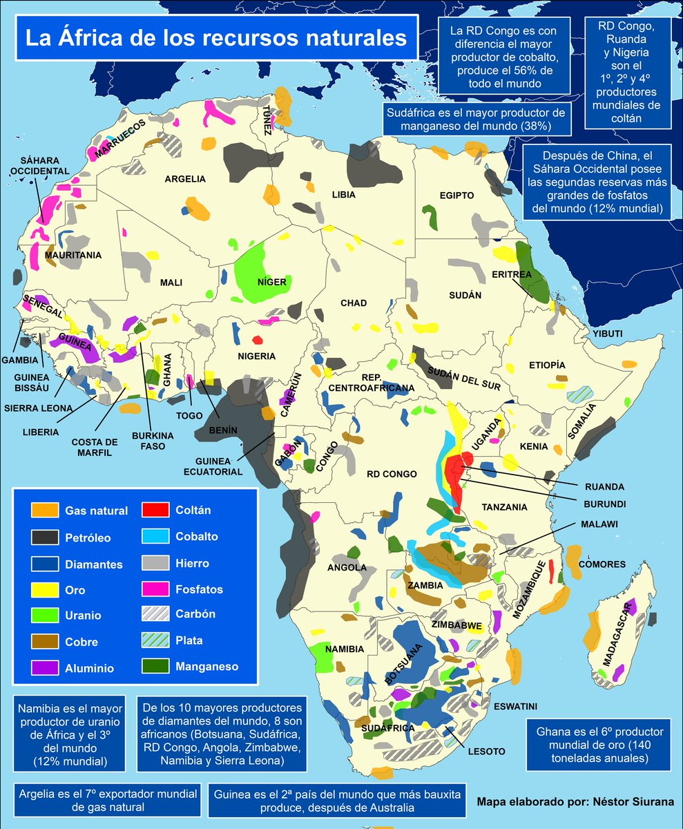 Primer mapa del año. África siempre ha sido una gran fuente de recursos  naturales y más ahora con el auge de las nuevas tecnologías, pero... ¿Dónde  se encuentran los recursos minerales en, image size:989x1200