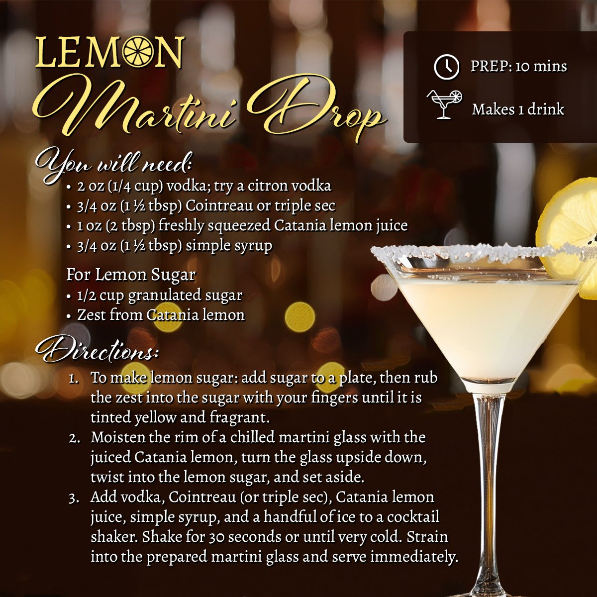 Cataniaww's tweet photo. Cheers to the New Year! Savour the taste of this refreshing Lemon Drop Martini made with fresh Catania lemons! 🎉🍸🍋 

#CataniaWorldwide #AlwaysinSeason #HappyNewYear #HappyNewYear2025 #fresh #produce #freshproduce #produceindustry #producelife https://t.co/TxUXB4Fiog