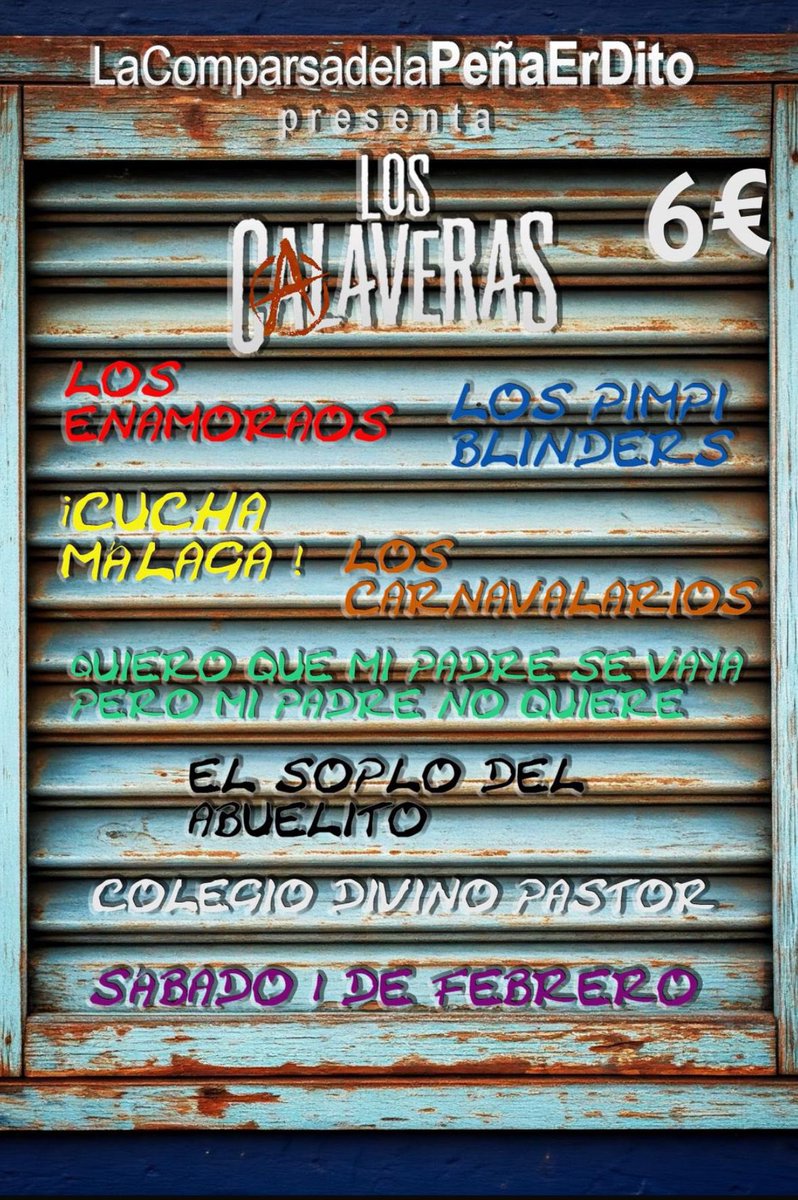 ComparsaErDito's tweet image. Ya está aquí nuestra presentación!!!! Nos acompañáis!!!?  Para conseguir las entradas y no quedarte sin ellas escríbenos por privado o a cualquiera de nuestros componentes!!!

La apertura será a las 18:00 y el evento empezará a las 19:00!!!!