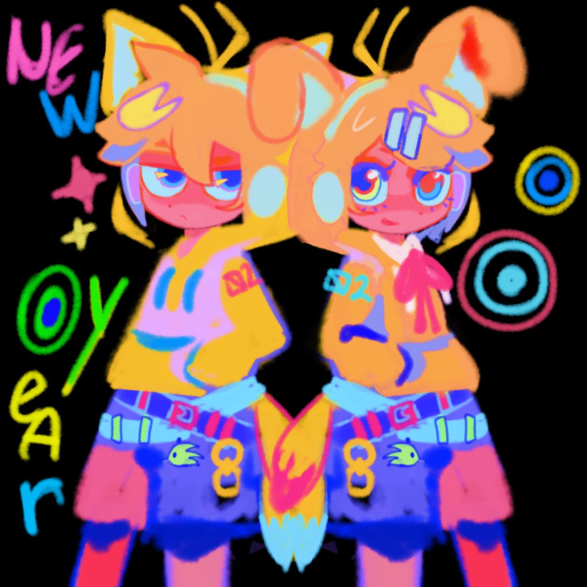 qua_qwack999's tweet image. Kagamine twins happy 2025