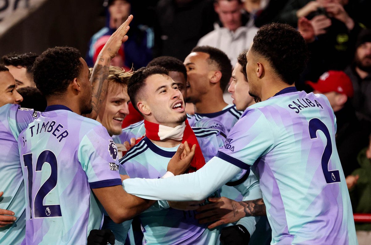 Martinelli scores the third for Arsenal | Brentford - Arsenal (A), 01.01.2024
©️ David Klein/Reuters