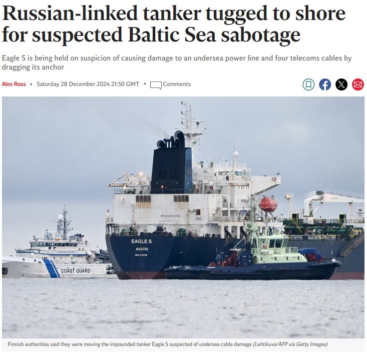 Springbok1973's tweet photo. #DARKFLEET Tanker #Eagles 🇨🇰 remains at⚓️, guarded by the 🇫🇮 Coast Guard. The manager, a dummy corp of 🇦🇪 plans to sue Helsinki for the arrest. Legal battle ahead?
El manager, un despacho pantalla de 🇦🇪, planearía demandar al gobierno 🇫🇮 por apresamiento ilegal.
#PescandoCables https://t.co/LOsiwEURqk