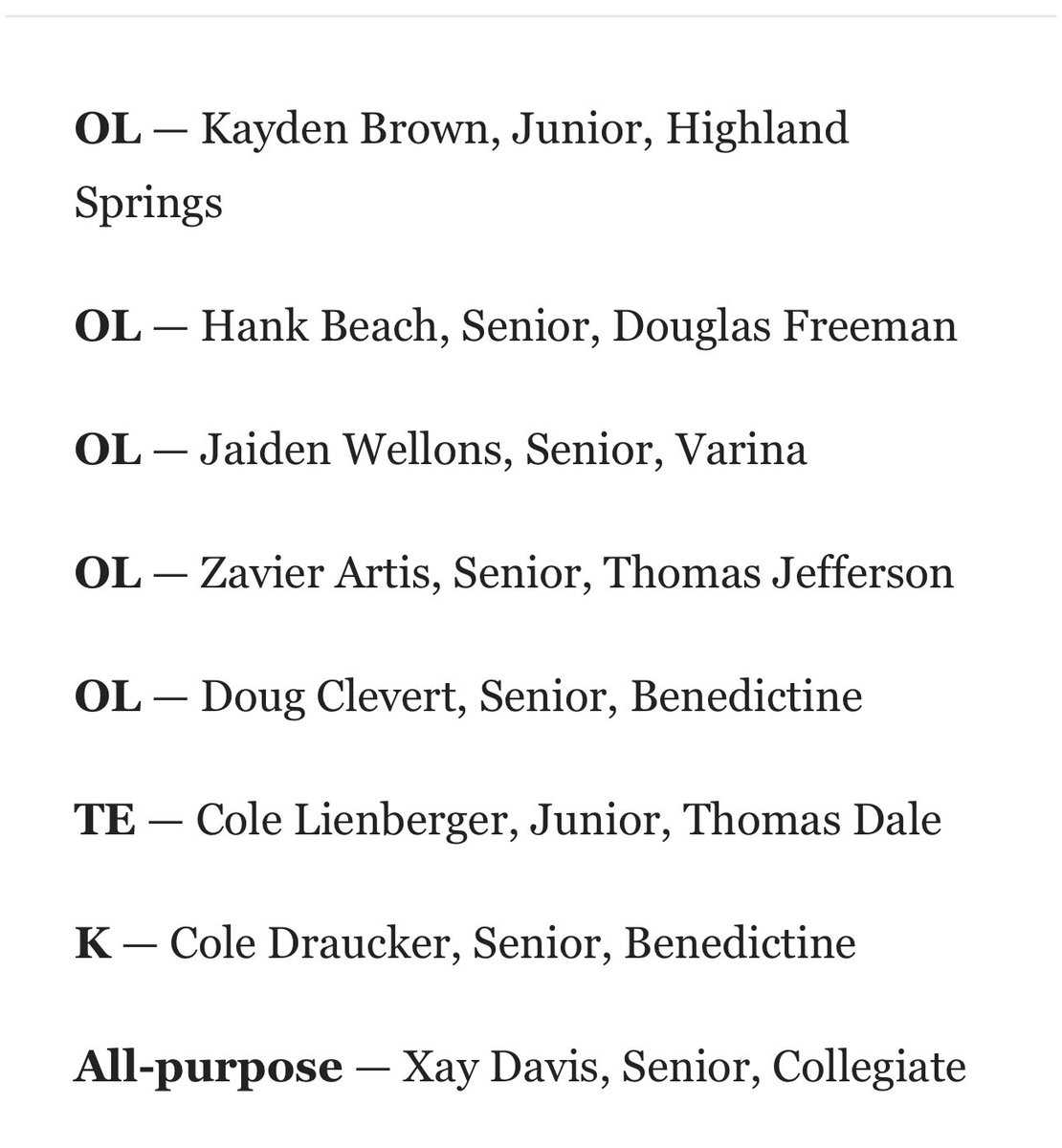 Harry Lee Daniel (@dsacoachhlee_4) on Twitter photo Huge Congratulations to <a href="/bj2turntt/">Brennan Johnson¹</a> and <a href="/DaeronFerguson/">Daeron Ferguson</a> on being named First-Team All Metro!! Also huge shoutout to <a href="/ddamontez/">Damontez Bullock Coles</a> @KaydenBrownn and <a href="/RikiehHopkins/">Rikieh Hopkins</a> for being named Second Team All-Metro. <a href="/NelsonLayne_/">Nelson Layne</a> <a href="/DemariLassiter/">Demari Lassiter</a> <a href="/ahunchoo4/">Antoine Richardson</a> <a href="/JaydenShuler/">Jayden Shuler</a> <a href="/devyn_simmons3/">Devyn Simmons</a> <a href="/AltizianoE/">Altiziano “Tizzy” Edwards</a> Huge Congratulations to <a href="/bj2turntt/">Brennan Johnson¹</a> and <a href="/DaeronFerguson/">Daeron Ferguson</a> on being named First-Team All Metro!! Also huge shoutout to <a href="/ddamontez/">Damontez Bullock Coles</a> @KaydenBrownn and <a href="/RikiehHopkins/">Rikieh Hopkins</a> for being named Second Team All-Metro. <a href="/NelsonLayne_/">Nelson Layne</a> <a href="/DemariLassiter/">Demari Lassiter</a> <a href="/ahunchoo4/">Antoine Richardson</a> <a href="/JaydenShuler/">Jayden Shuler</a> <a href="/devyn_simmons3/">Devyn Simmons</a> <a href="/AltizianoE/">Altiziano “Tizzy” Edwards</a>