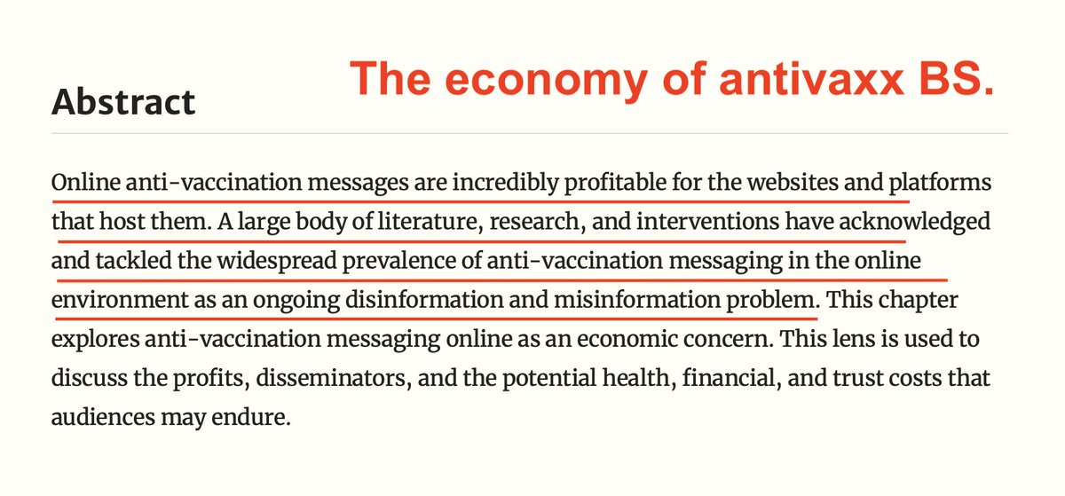 Anti-vaccination Movements Online: The Lucrative Business of Dis/Misinformation link.springer.com/chapter/10.100… by <a href="/monique_luisi/">Monique Luisi, Ph.D.</a>

"Anti-vaccination movements online have contributed to an infodemic that has been lucrative for a few anti-vaccination content creators, but many more have