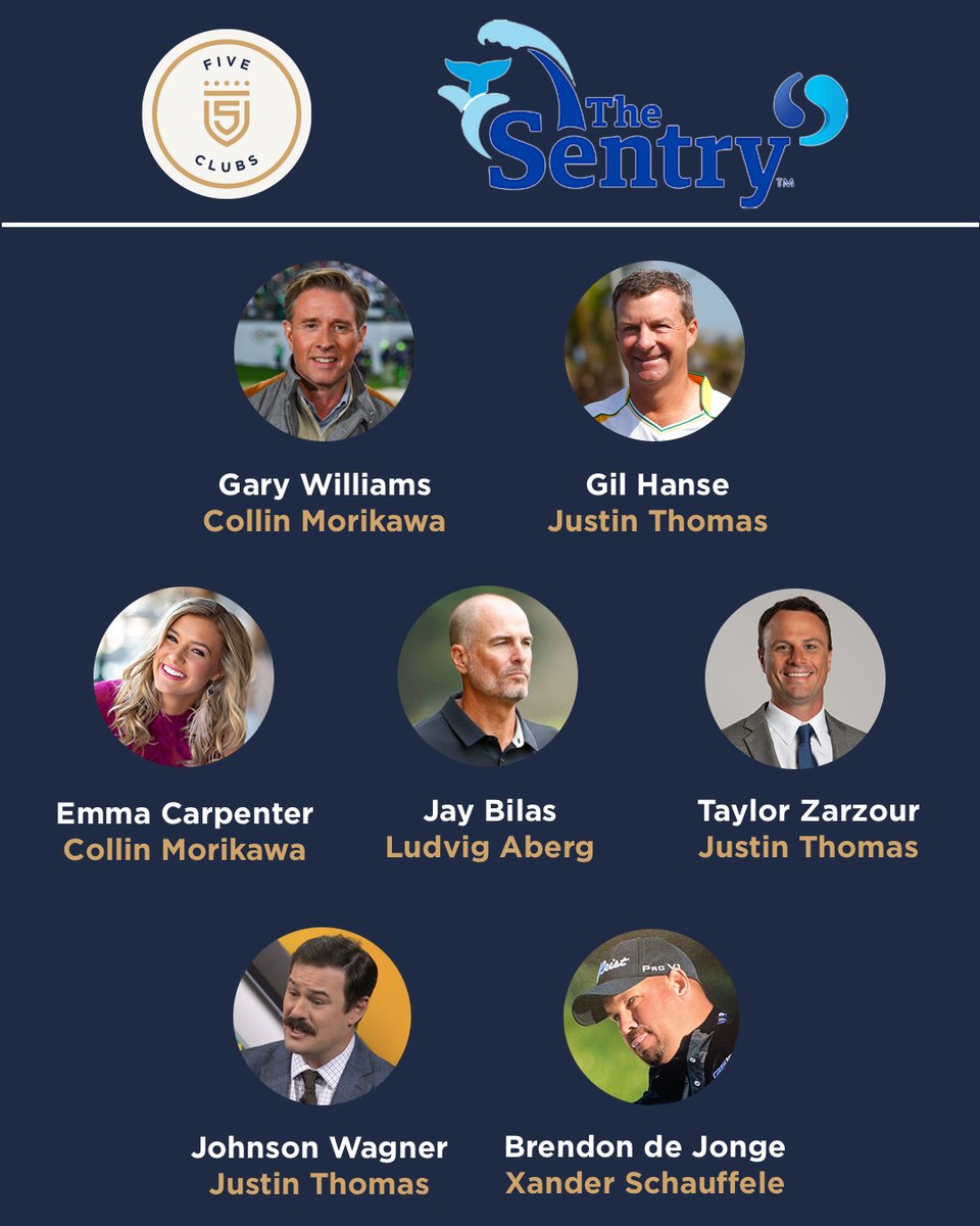 5ClubsGolf's tweet photo. New year, new picks as @TheSentry leads off the season from Maui tomorrow.
@Garywilliams1Up | @johnson_wagner | @BrendonDeJonge | @emmmacarpenter | @JayBilas | #GilHanse | #TaylorZarzour https://t.co/1OkwBwEf7r