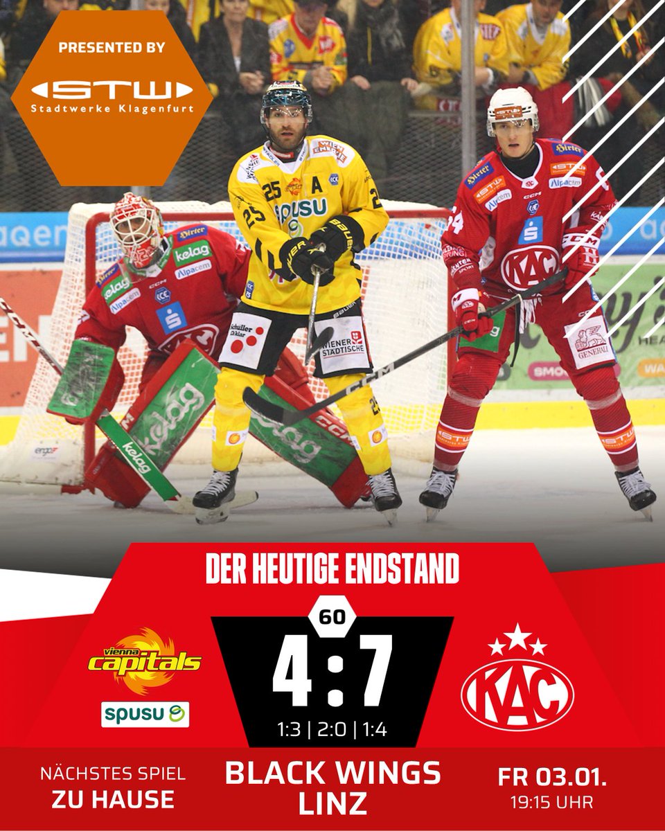 EC_KAC's tweet photo. Sieben #Rotjacken-Tore zum Start ins neue Jahr! #VICKAC #ICE https://t.co/0K8iSz7T0r