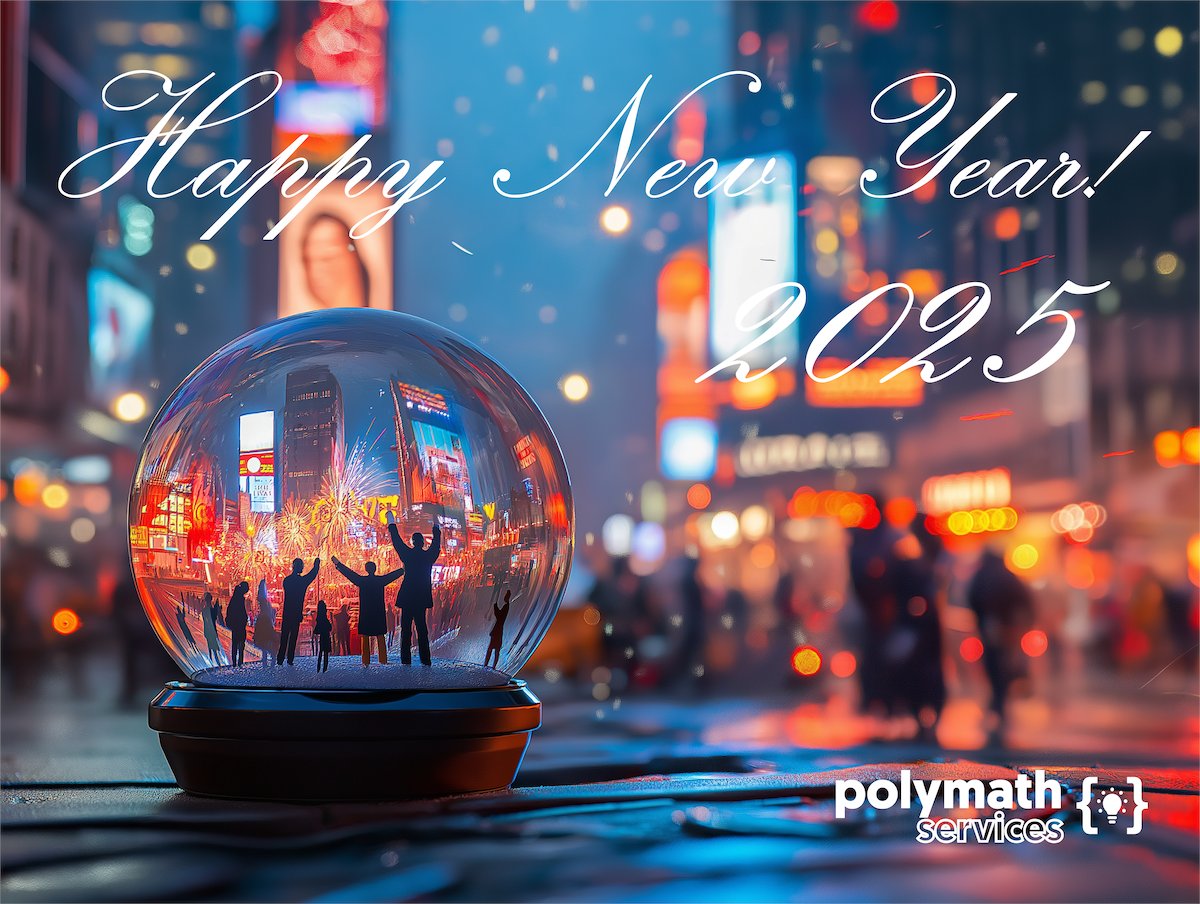 polymathserv's tweet photo. Countdown complete, 2025 deployed! New opportunities ahead, new solutions to build—let's make this year unforgettable. Wishing you a Happy New Year from all of us at Polymath Services! https://t.co/4t06LFoZkr