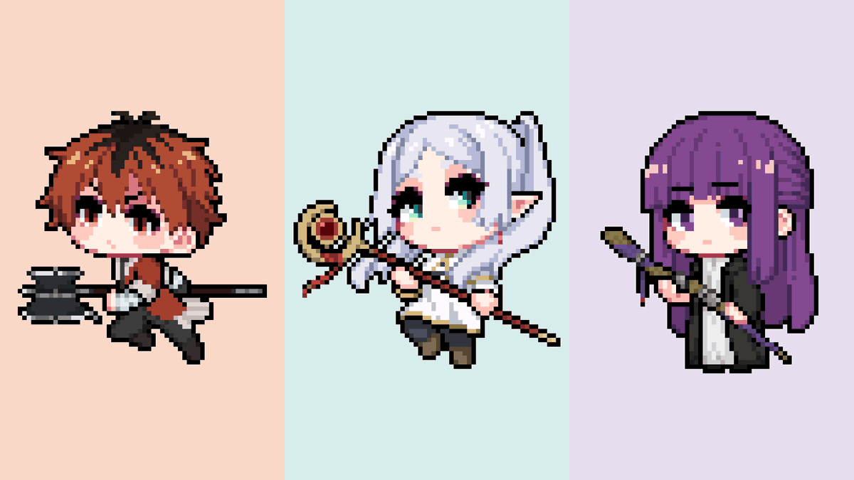 I think this year I will make more pixel art.
#pixelart #frieren
