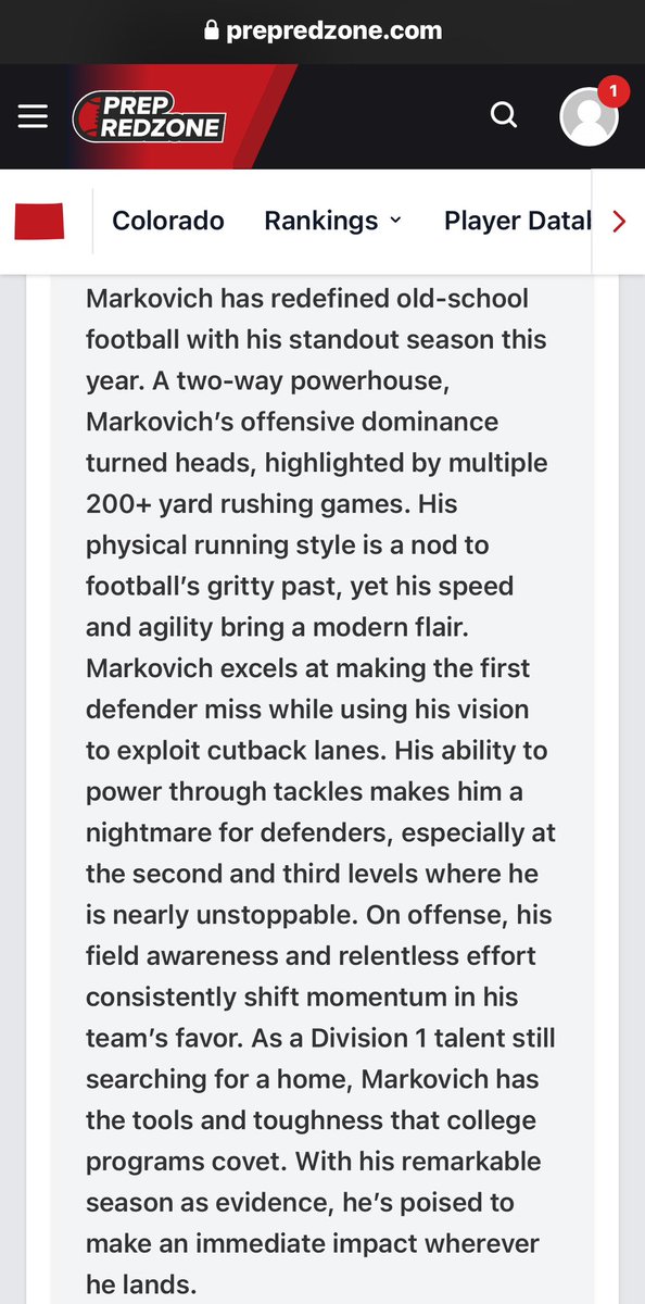 Mason Markovich (@mason2markovich) on Twitter photo Appreciate the kind words <a href="/RobertLDavisIV/">RobertLDavisIV</a> <a href="/PrepRedzoneCO/">Prep Redzone Colorado</a>. Thank you for the write up! Appreciate the kind words <a href="/RobertLDavisIV/">RobertLDavisIV</a> <a href="/PrepRedzoneCO/">Prep Redzone Colorado</a>. Thank you for the write up!