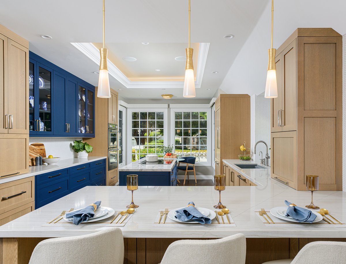 “Gold and silver details accentuate the bright outlook of this modern kitchen.” This home and inspiration are featured in our 2025 “Be Inspired” calendar in the month of January. Each month highlights some of our most exciting projects.
