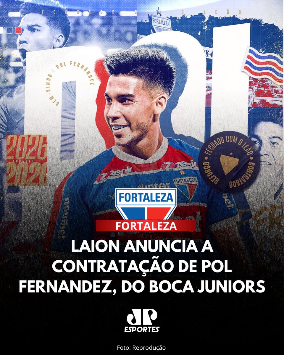 JovemPanEsporte's tweet photo. REFORÇO NO LAION!🇫🇷⚽O Fortaleza anunciou a contratação do volante Pol Fernandez, do Boca Juniors. O argentino chega ao clube sem custos, e assinou contrato até o fim de 2026.
#polfernandez #fortaleza #Bocajuniors https://t.co/HRYEzxz7n1