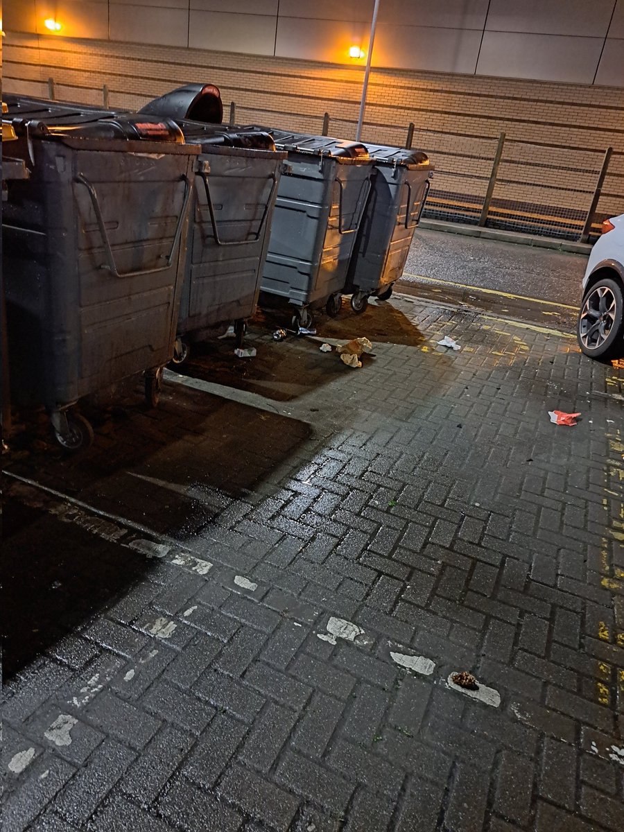 vickisocks1's tweet photo. @kfc @KFC_UKI unable to park at Newport Road, Cardiff in the disability spot. It appears that your bins have priority over disabled people being able to access your premises. This is an ongoing issue that doesn't seem to be taken very seriously. https://t.co/e5XinGj7WF