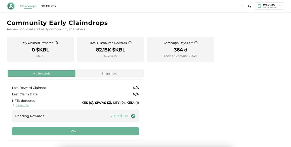 We're starting the new year strong - $KBL Daily Claimdrops are now LIVE! 🤩

If you're a Kabila NFT holder, check out the official token claim page for all information about 2025's Daily Claimdrops Campaign and to claim your first dose of KBL!

token.kabila.app/en/airdrops