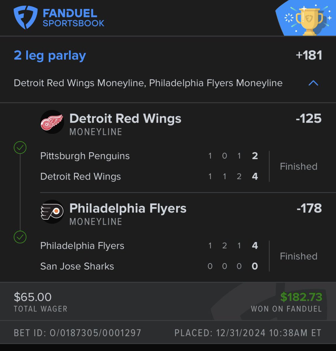 ⚠️POSTED⚠️ 

We cash the last bet of the year.. 

HAPPY NEW YEAR TO ALL!!!🎉

2025 is our year let’s take all.