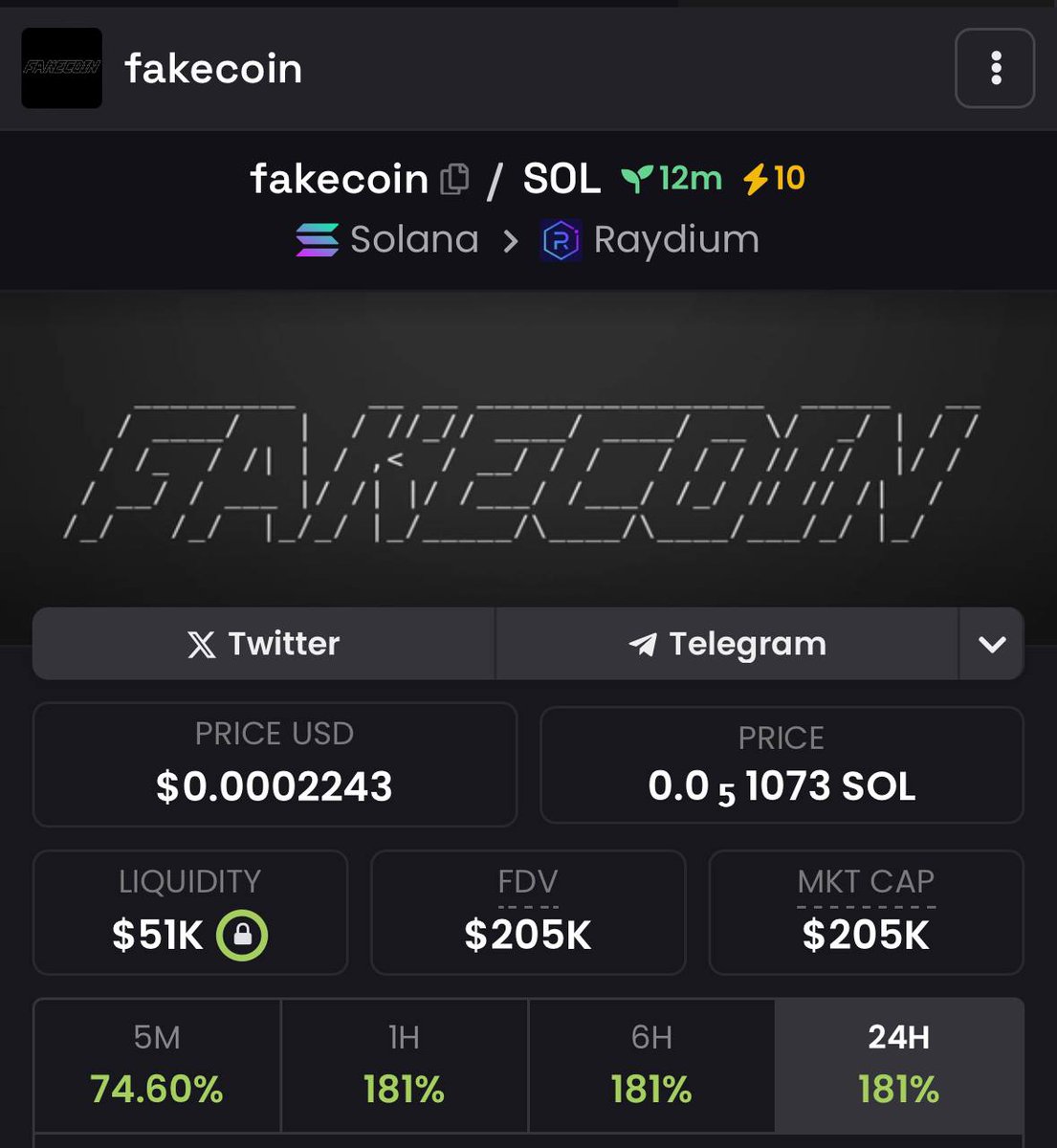 arcofsol's tweet photo. @GandalfCTO this is your next 1000x

$FAKECOIN

4VDX7GkkNbiYfDwVtdV7W46mCPSynJVbHUqRAqThpump https://t.co/T0Xu20bnk3