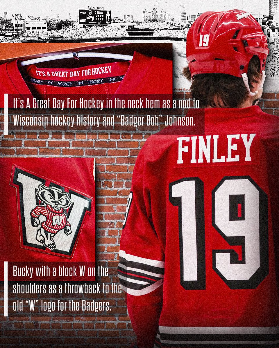 BadgerMHockey's tweet photo. A closer look at our unis for the Frozen Confines on Saturday

#Badgers x @UnderArmour https://t.co/5fAHaeHyvs