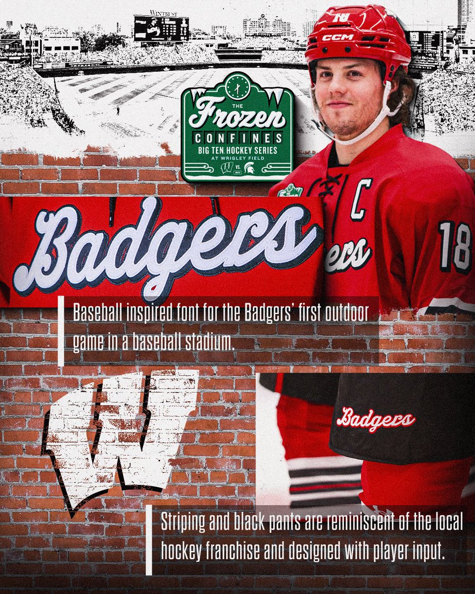 BadgerMHockey's tweet photo. A closer look at our unis for the Frozen Confines on Saturday

#Badgers x @UnderArmour https://t.co/5fAHaeHyvs