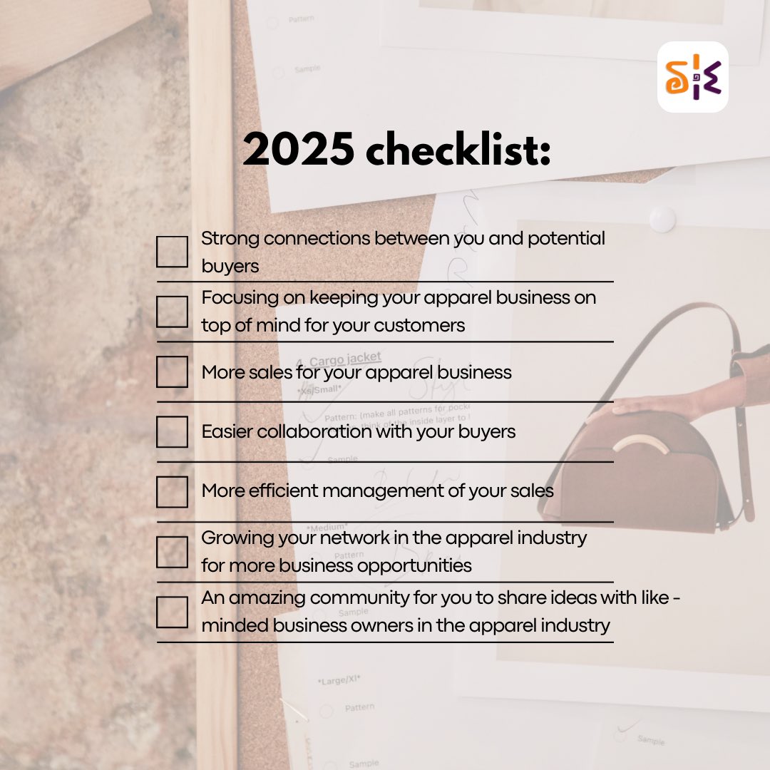 SIIWIINetwork's tweet photo. Start 2025 with a clear vision for your apparel business! 🎯 Here’s the ultimate checklist for growth, success, and stronger connections this year. Let’s make it happen together! 💼✨  

#2025Goals #B2BFashion #WholesaleApparel #BusinessGrowth #SIIWII https://t.co/AjQOCA6mOB