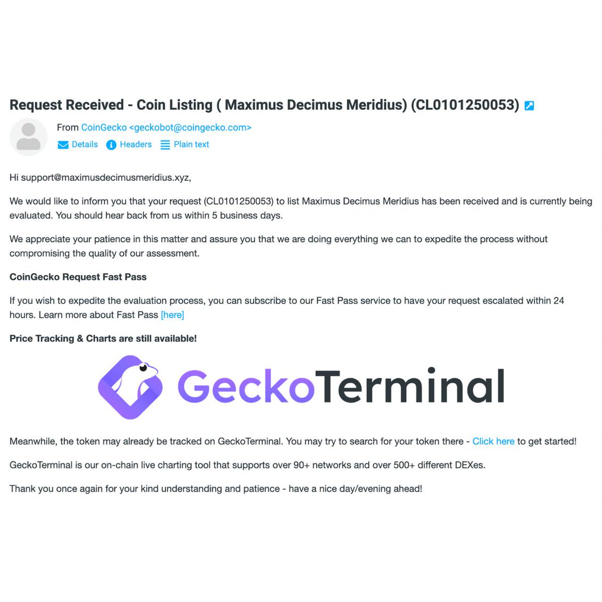 MDMsol_'s tweet photo. Submited to CoinGecko 🚀
💡 ID : CL0101250053

GeckoTerminal
https://t.co/hzAVuvWIS6 https://t.co/SErsvyQFCO