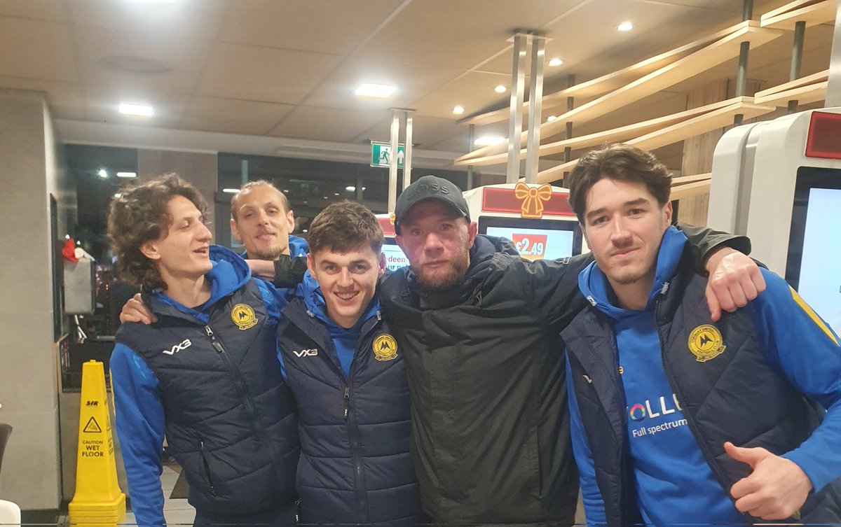 JoeWood91's tweet photo. Only me could live In torquay for 16 months never been to watch them, went today for the first time bunked in got kicked out at half time barred for life 🤣 then walk in the maccies now and the teams in there absolutely unbelievable jeff 🤣🤣 https://t.co/obP5hU1TSp