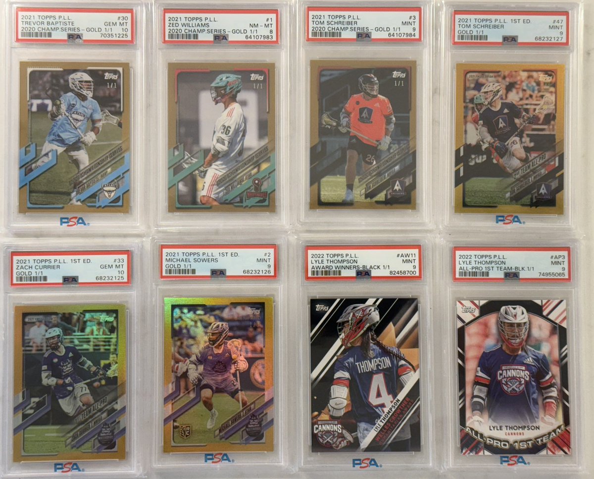 A few of my favorite lacrosse card 1/1s to celebrate 1/1 day.  

<a href="/PSAcard/">PSAcard</a> <a href="/PremierLacrosse/">Premier Lacrosse League</a> #lacrossecards   #1of1Day