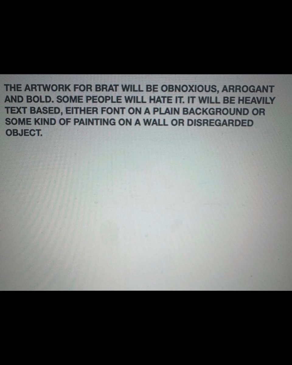 PigsAndPlans's tweet image. Charli XCX took to her private IG to share the 'Brat' manifesto she wrote in 2023.