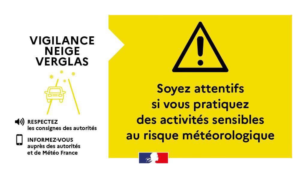 🟡🌨 #Vigilance #Neige #Verglas  

Météo-France a placé le département de l'Aisne en vigilance jaune neige verglas ce jeudi 2 janvier 2025. 

Cet épisode hivernal risque de rendre les conditions de circulation difficiles. ❄️