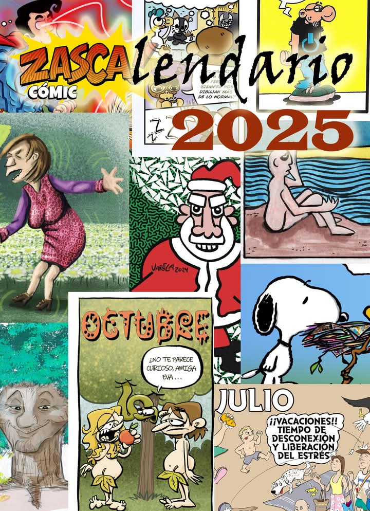 ComicsZasca's tweet photo. ¡FELIZ 2025!🥳🍾🥂
Algunos autor@s
de ZASCA! CÓMIC 
hemos dibujado este
ZASCALENDARIO 2025.
Si sigues este enlace, 
te lo podrás 
descargar GRATIS 
(para que lo imprimas). 
https://t.co/CEZNXVrO2a https://t.co/rgiaq5oZ0q