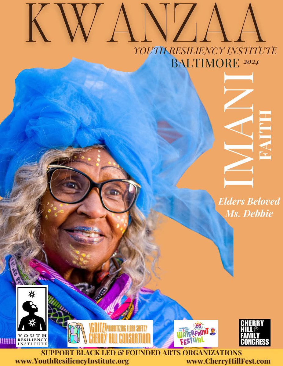 KWANZAA! IMANI (FAITH) Kwanzaa 365! <a href="/YouthResiliency/">Youth Resiliency</a> would like to extend gratitude to all who have supported YRI’s initiatives in 2024, particularly those aimed at assisting and celebrating elders in South Baltimore’s Cherry Hill community and beyond. 
#youthresiliencyinstitute