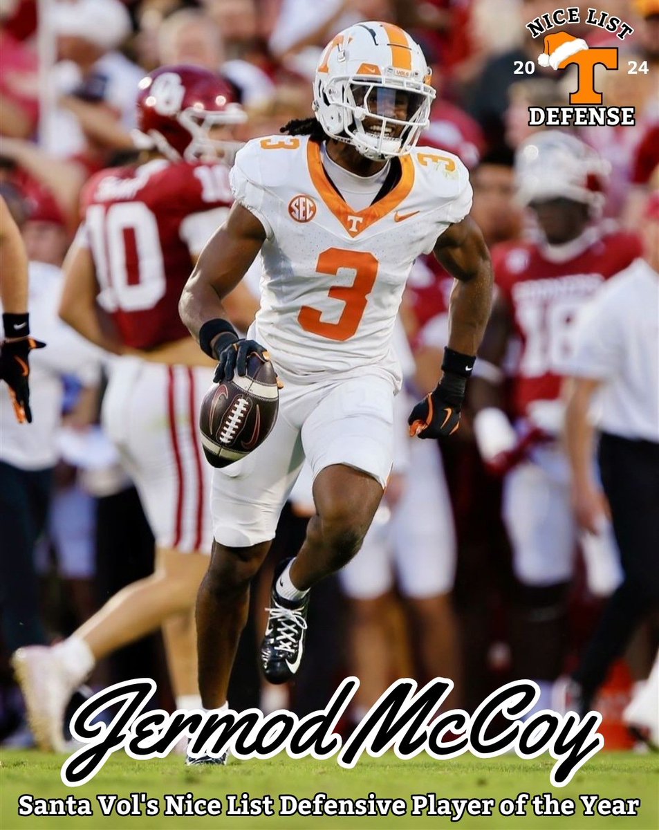 Santa_Vol's tweet photo. Santa Superlatives for 2024:

Offensive POY - Dylan Sampson
Defensive POY - Jermod McCoy
My All POY - Will Brooks

Sampson re-wrote the Vol record book
McCoy shut down many opponents drives
Brooks was walk on who consistently made the big play when it was most needed https://t.co/ObqyCSt2kt