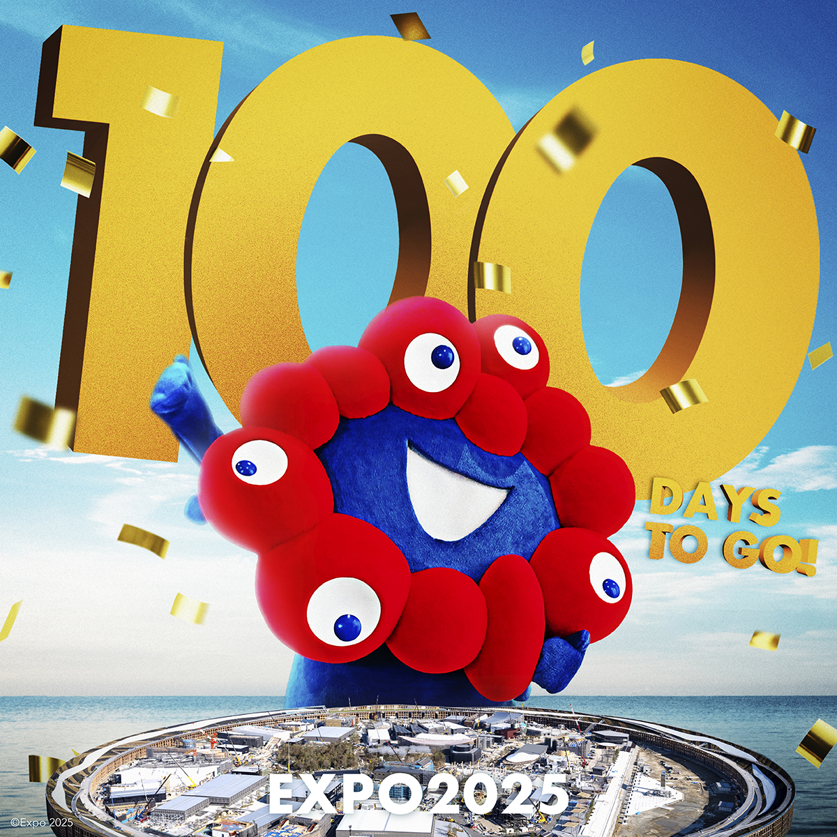 Expo2025 大阪・関西万博 (@expo2025_japan) on Twitter photo \\    \\    //    //
🔴🔵100 Days to Go! 🔵🔴
//    //    \\    \\
#大阪・関西万博 まであと100日🎉
この冬が終わると、いよいよ開幕です✨
20年ぶりに日本で開催される国際博覧会を
ミャクミャクと一緒に盛り上げていきましょう👏
#万博はじまります #100DaystoGo \\    \\    //    //
🔴🔵100 Days to Go! 🔵🔴
//    //    \\    \\
#大阪・関西万博 まであと100日🎉
この冬が終わると、いよいよ開幕です✨
20年ぶりに日本で開催される国際博覧会を
ミャクミャクと一緒に盛り上げていきましょう👏
#万博はじまります #100DaystoGo