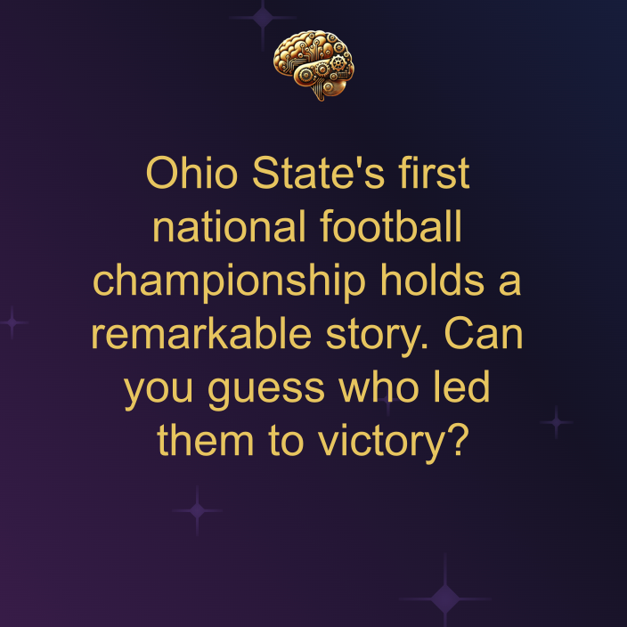 trivia_rush's tweet image. Who led Ohio State to their first ever national football championship? #OhioState #TriviaRush