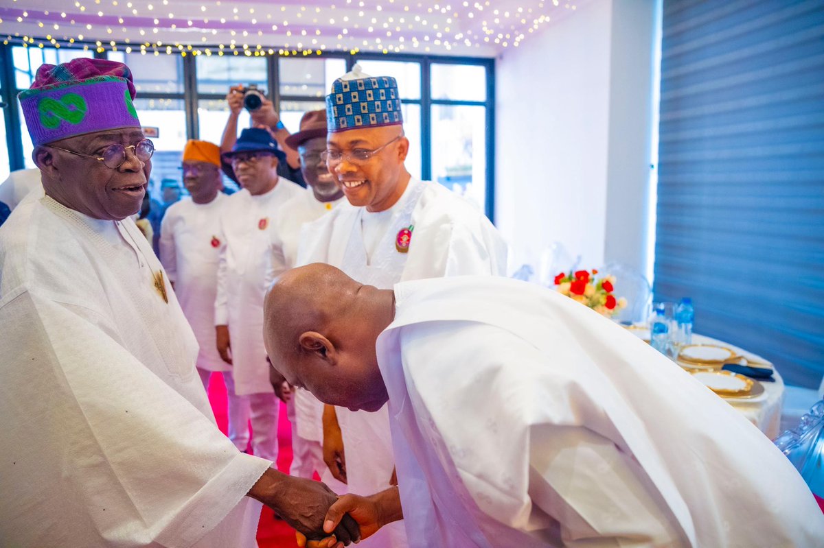 biodunaoyebanji's tweet photo. I joined my colleagues in the Nigeria Governors’ Forum (NGF) for a New Year visit to President Bola Ahmed Tinubu @officialABAT at his residence in Lagos.

This visit was an opportunity to extend my gratitude to Mr. President for his support, which has significantly accelerated development in Ekiti State. His commitment to our shared vision for progress continues to inspire us as we work tirelessly to improve the lives of our people.