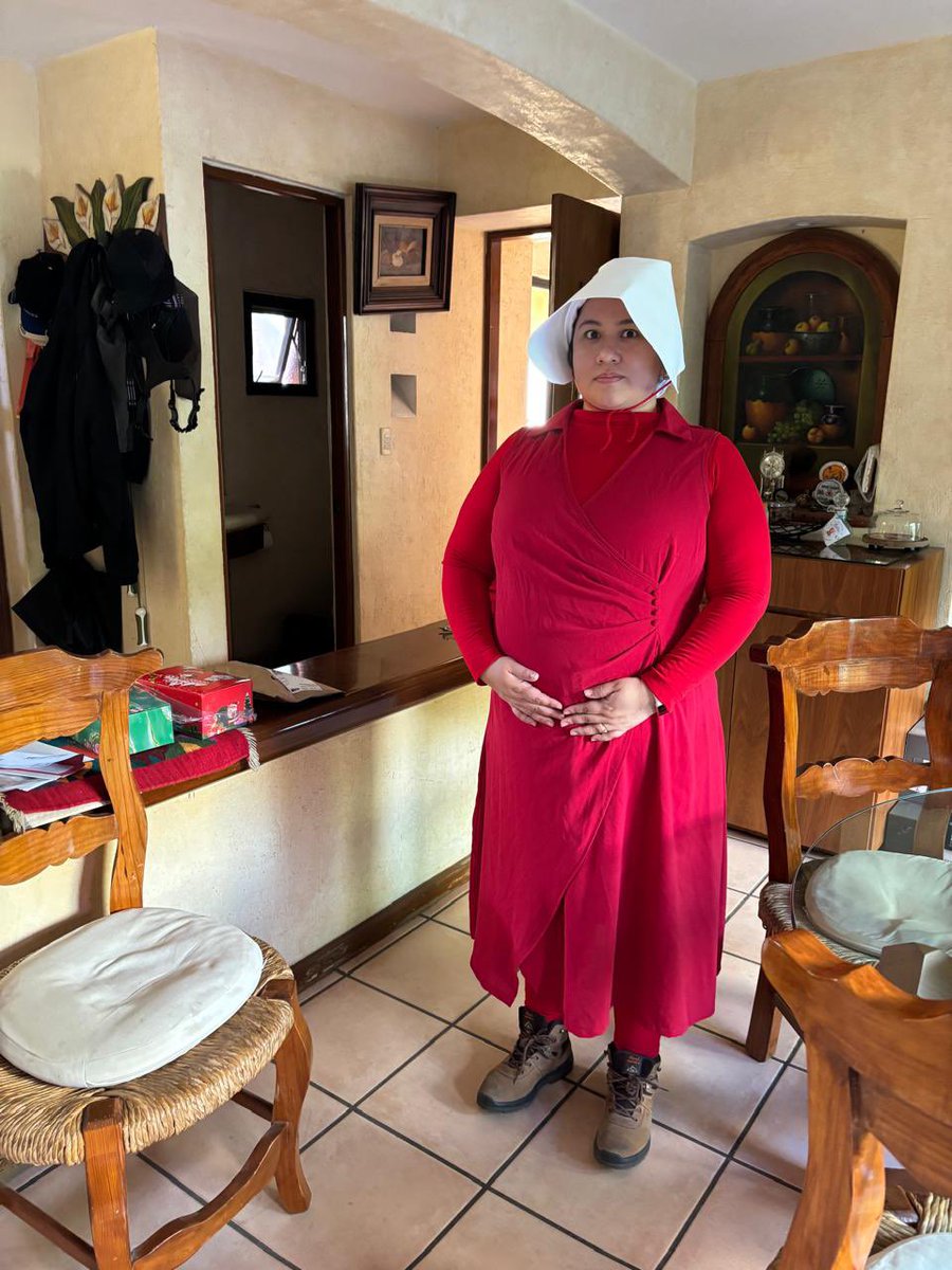 sol93milena's tweet photo. Para el #guadalupereinas2024 decidí hacer un cosplay de criada inspirado en la novela titulada El Cuento de la Criada de Margaret Atwood. Ha sido uno de mis restos favoritos del maratón organizado por @Librosb4Tipos
+ https://t.co/jd01c2lyA7